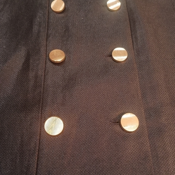 Don Caster Black and White Double Breasted Linen Blend Sheath Dress - Picture 7 of 8